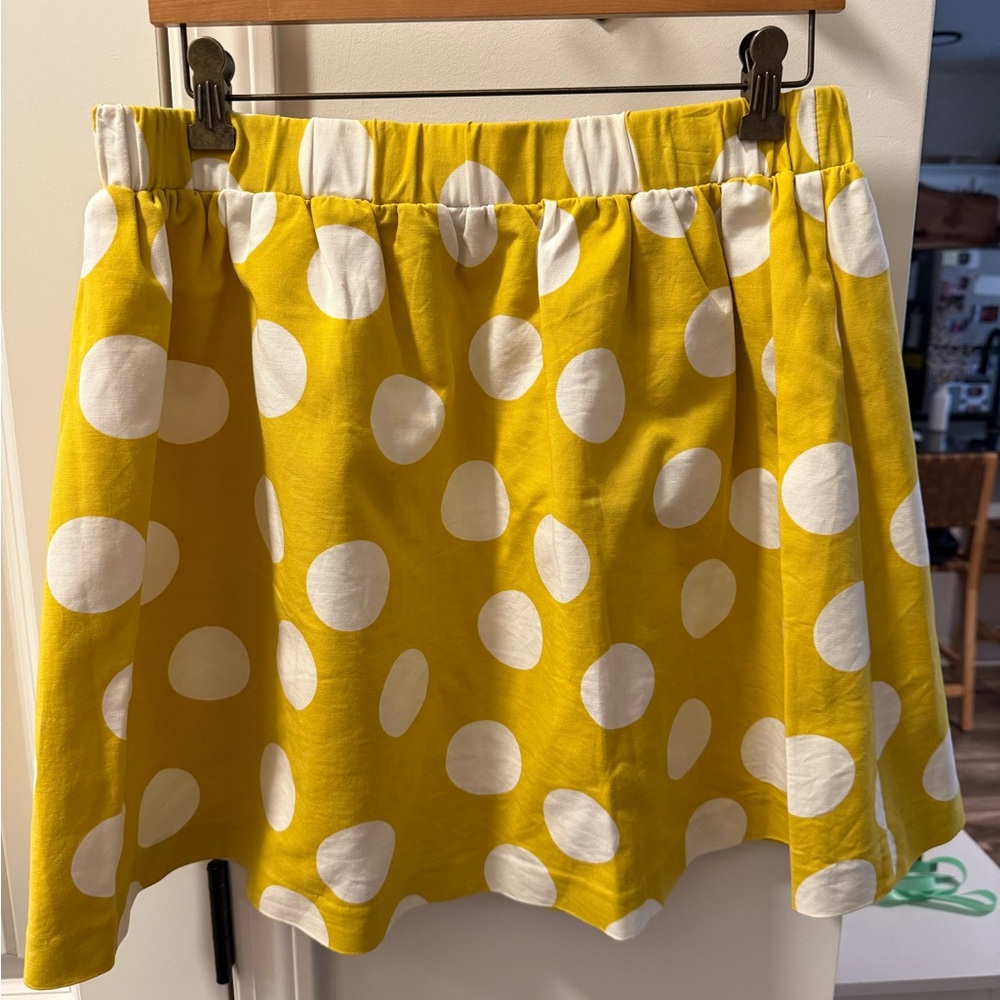 Karen Walker Yellow and White Polka Dot Skater Skirt